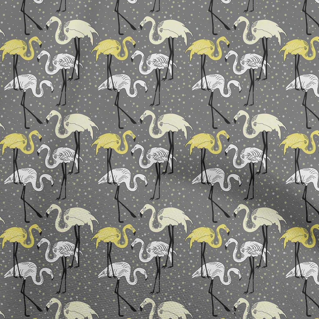 oneOone Cotton Poplin Dark Peach Fabric Tropical Flamingo With Dot Craft Projects Decor Fabric Printed By The Yard 42 Inch