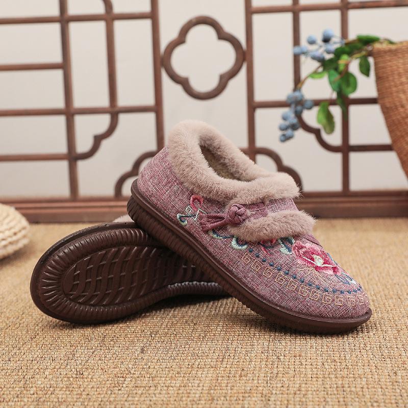 Winter New Women's Cotton Shoes Cloth Shoes Velvet Thickened Warm Shoes