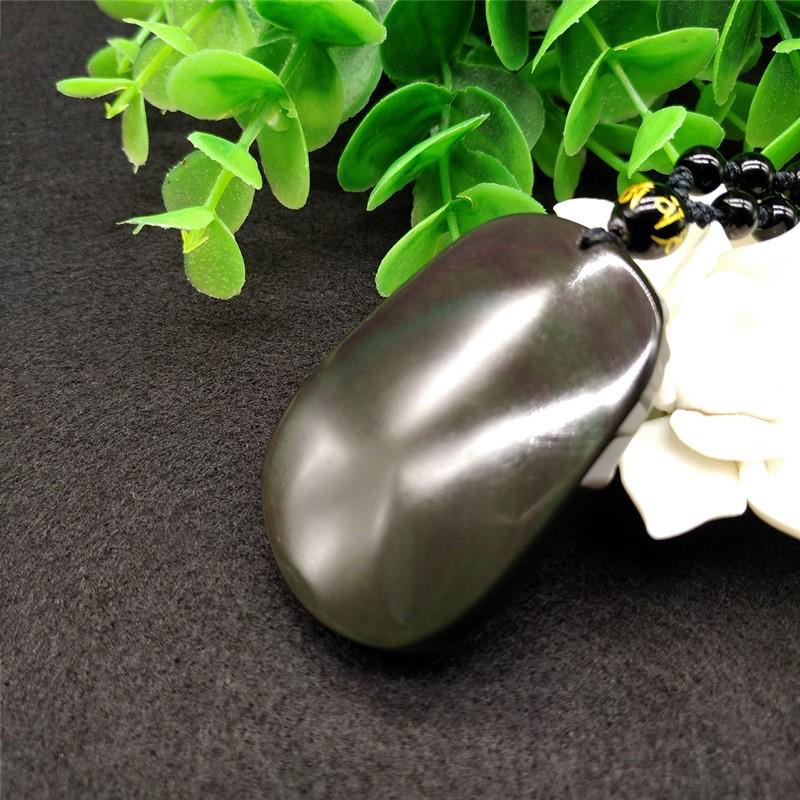 Genuine Obsidian Rainbow Eye Dragon Pendant Necklace for Men and Women - Zodiac Charm & Jade Birthday Gift