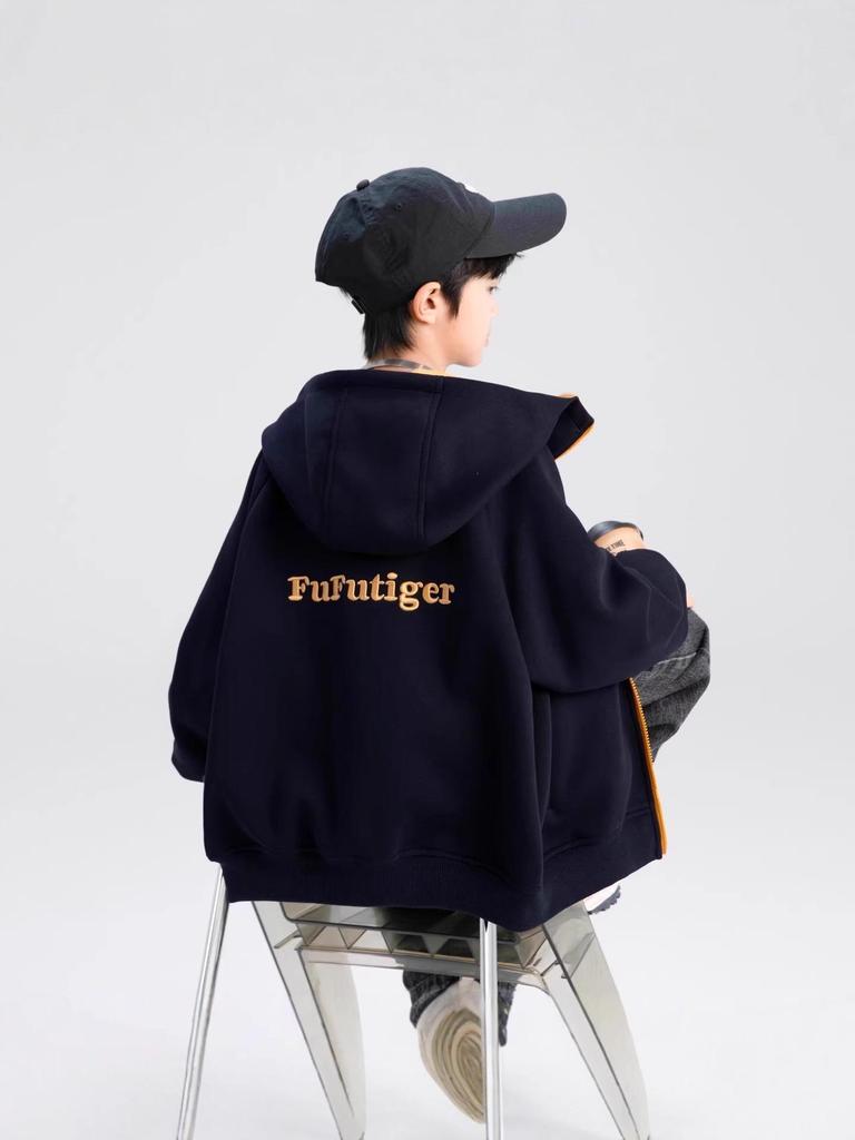 Boys' Hooded Sweatshirt Jacket - Trendy Autumn Wear for Kids