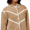 UGG SS25 Single Button Color Block Long Sleeve Jacket Women jackets Beige Gray 1167382
