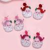Santa Dangle Earrings Funny Christmas Earrings Glitter Santa Claus Charm Earrings Holiday Gift for Ladies