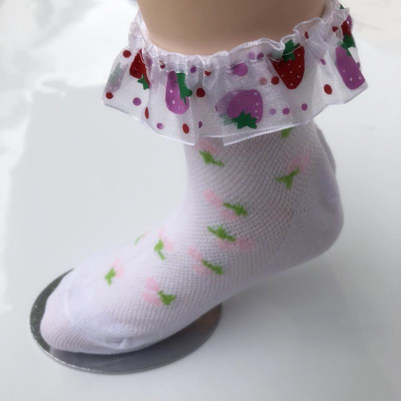 Spring Summer Princess Lace Trim Mesh Dance Socks for Kids - Breathable and Stylish 5-7 yrs (15-17 cm)