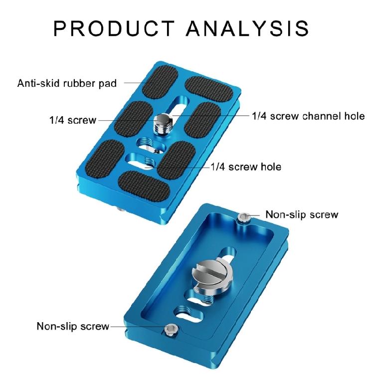 Camera Quick Release Plate with Anodized Finishes Slip Resistant Quick Release Plate  for Stable performances Travel
