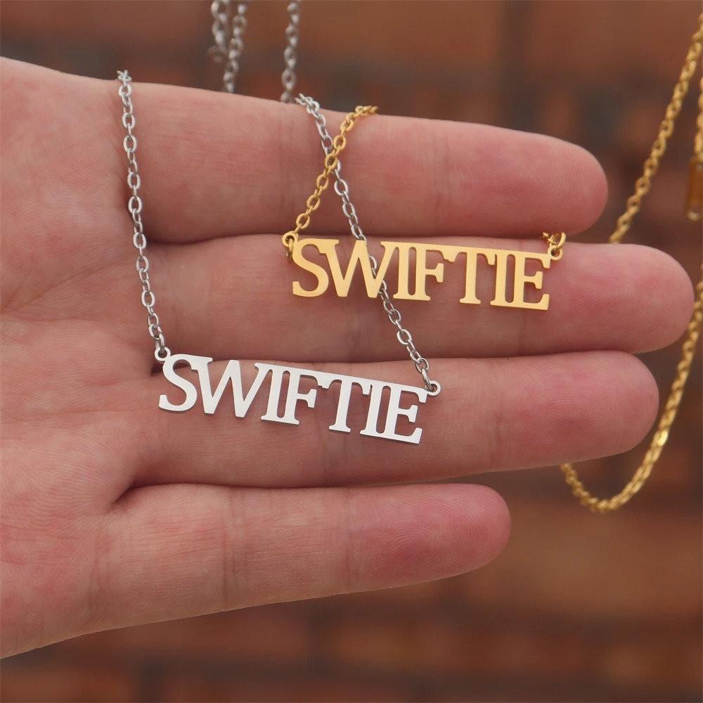 Taylor Digital Swift Signature Stainless Steel Necklace Pendant Letter Fashion