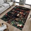 1PC Bookshelf Flowers Non-Slip Floor Carpet Compatible for Office&Living Room&Bedroom&Dining Room - Flat-Weave Machine-O316