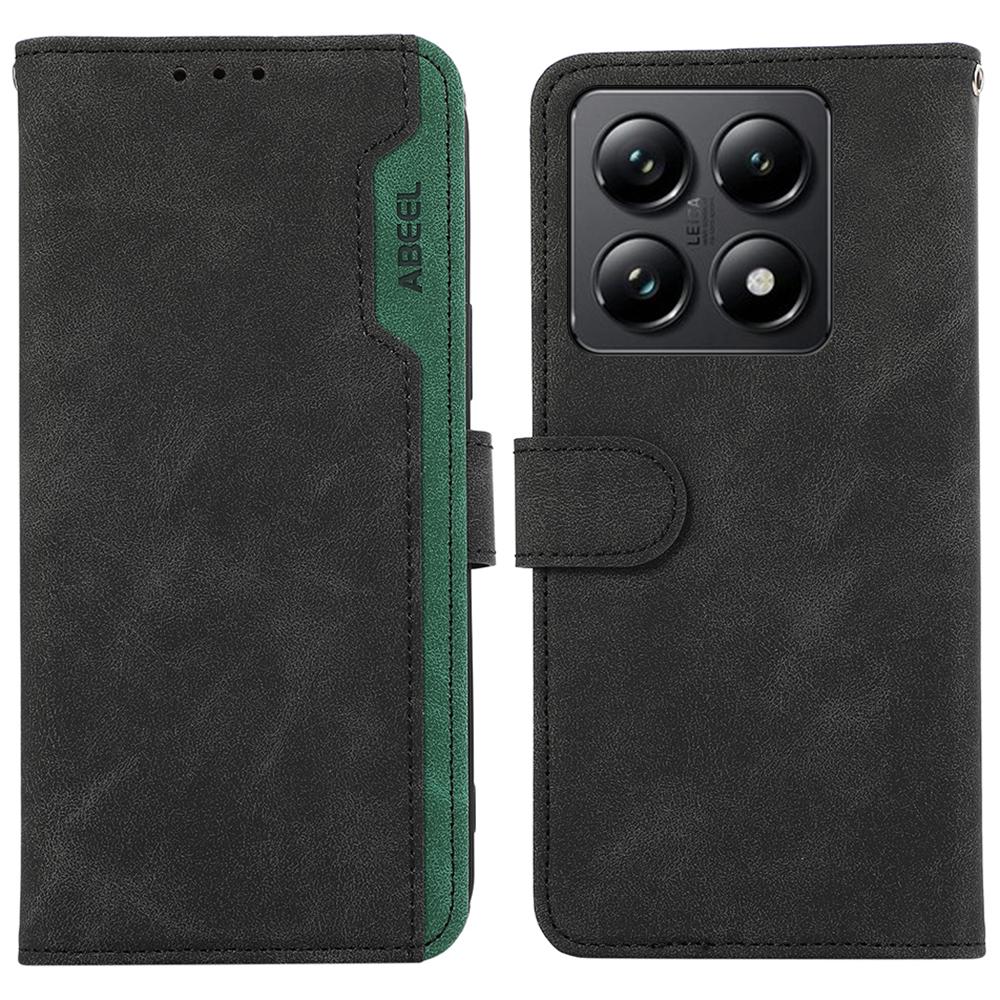 ABEEL Pro Xiaomi 14T Pouzdro Barvené Kožené Vyklápěcí Kryt na Telefon s RFID Blokováním
