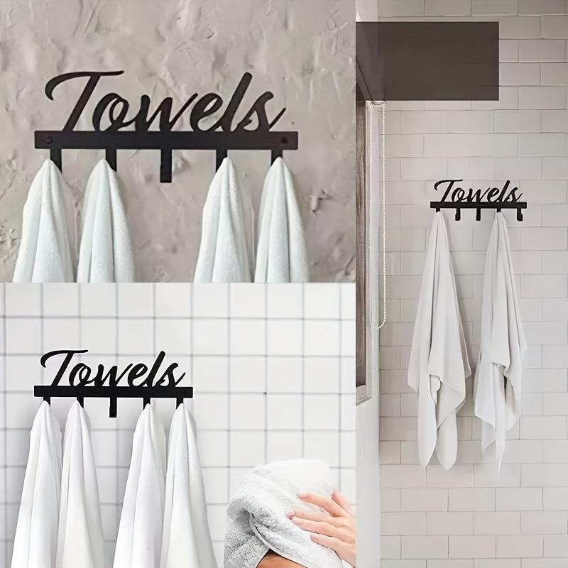 Wall-Mounted Powder-Coated Metal Towel & Coat Hook - Contemporary Row of Hanging Hangers Suitable for Bathroom, Wardrobe, Powder-Coated