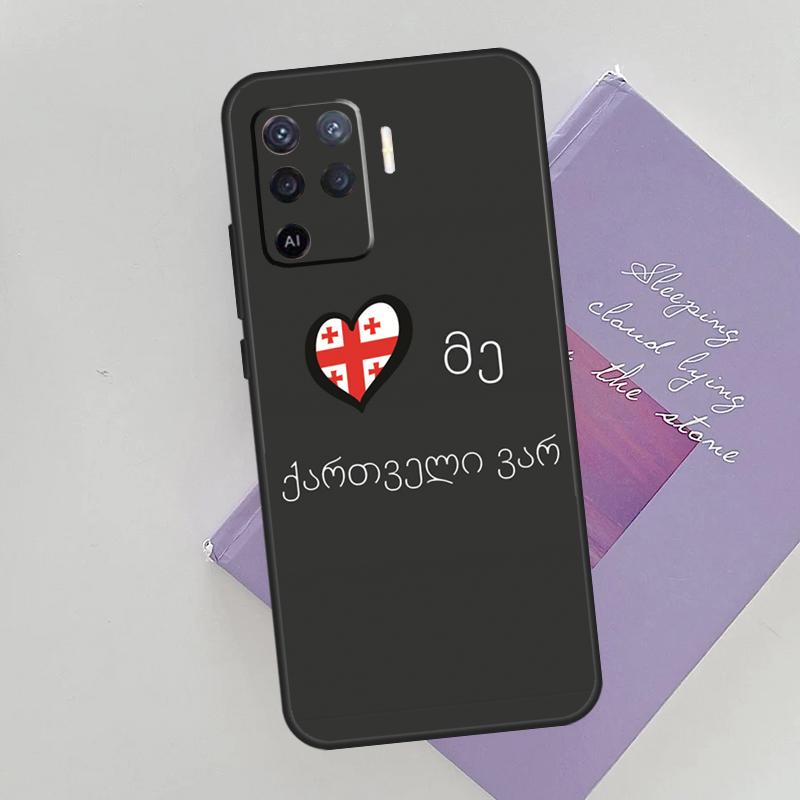 Georgia Flag Case For Oppo A15 A16 A17 A52 A72 A76 A96 A74 A94 A53 A54S A57S A58 A78 A98 A77 Phone Cover