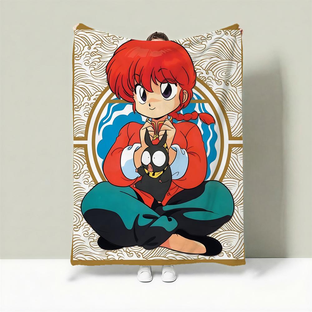 

Anime R-Ranma Throw Lightweight 240g Flannel Blanket Soft Skin-friendly for Summer Cooling 75cmx90cm