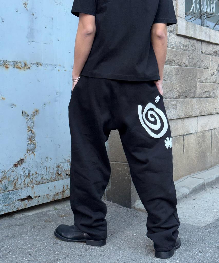 AMOU Molly One Tuck Sweat Pants Black