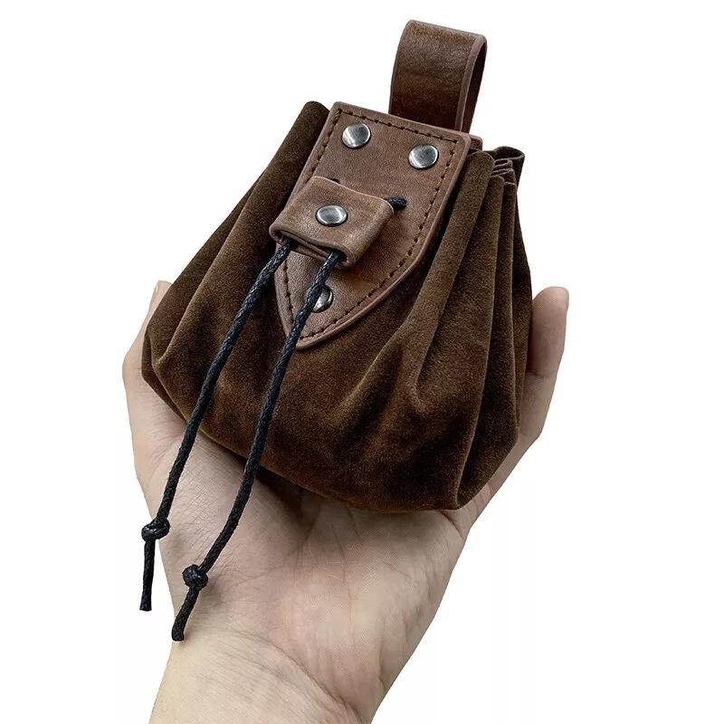 Mittelalterliche Wikinger Stil Leder Bauchtasche Retro Schiffsform Gürteltasche Für Cosplay LARP Renaissance Festival Kostüm