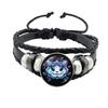 2022 Creative Painting Animal Leaf Fox Wolf Cat Owl Koala Rabbit Deer Round Glass Dome Bracelet Handmade DIY Gift