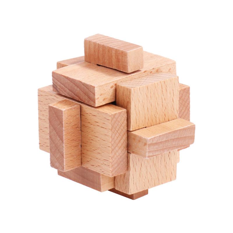 Luban Lock Classical Wood Puzzle Set for Kids - Mortise and Tenon Design