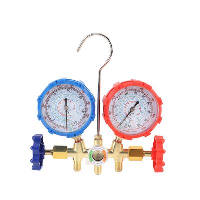 AC Manifold Gauge Set for R134A R12 R22 R502 Refrigerants Automotive Gauge Set with Hoses Quick Couplers