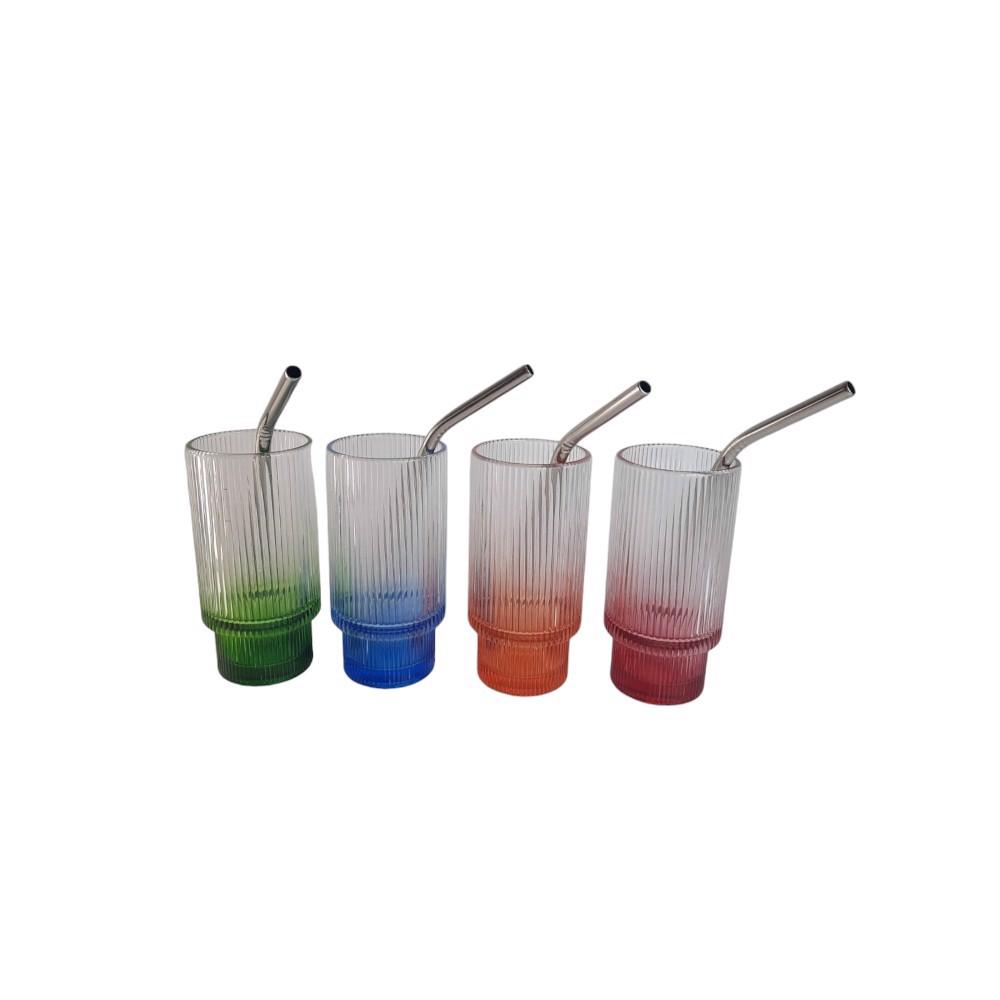 Szklanki Do Napojów Soków Drinków Wody Wysokie Przezroczyste 320Ml 4Szt