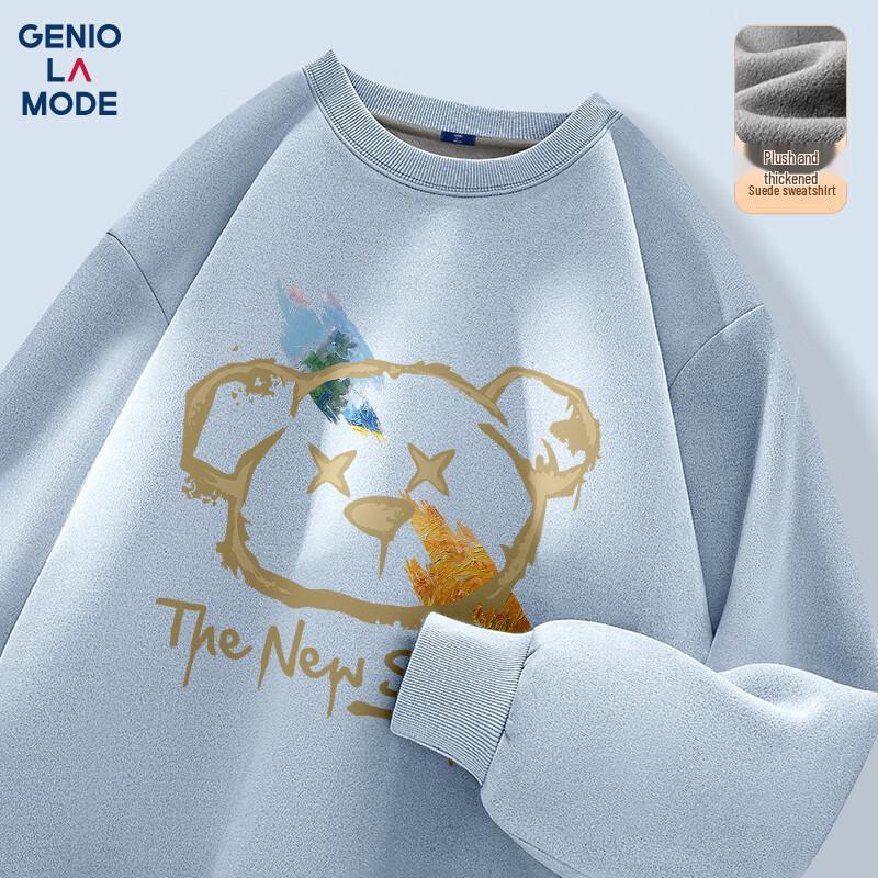 

GENIOLAMODE Men s Heavyweight Fleece-Lined Suede-Like Sweatshirt XL