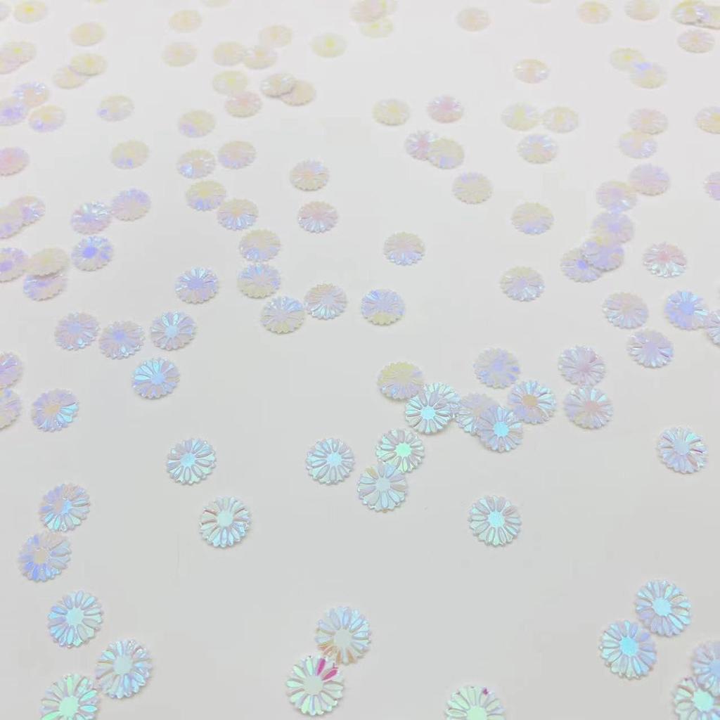 2000PCS 9mm Daisy PVC Confetti Flower Table Confetti for DIY Mold Art Bridal Baby Shower Engagement Wedding Birthday Party Decorations (White)