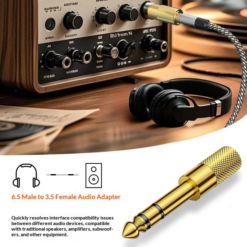 1/2Set 6,5 mm auf 3,5 mm und 3,5 mm auf 6,5 mm Audio-Adapter-Set 1/4 Zoll auf 1/8 Zoll und 1/8 Zoll auf 1/4 Zoll Geeignet für Kopfhörer