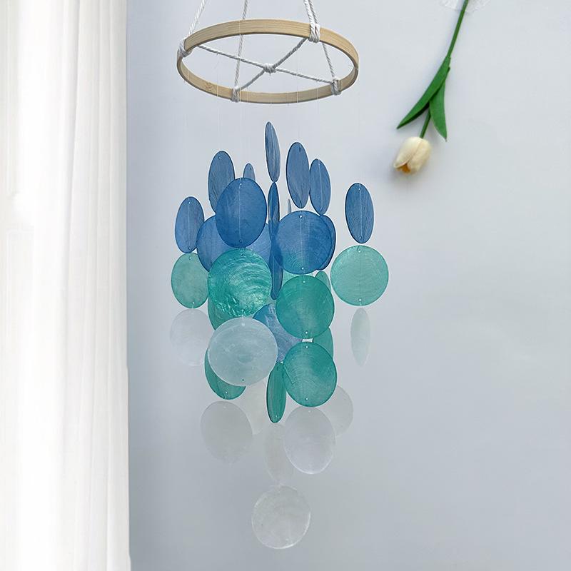 Nordischer Muschel-Windspiel-Anhänger - Handgefertigtes Weiches Dekorations-Ornament und Fotografie-Requisite, Perfektes Geburtstagsgeschenk.