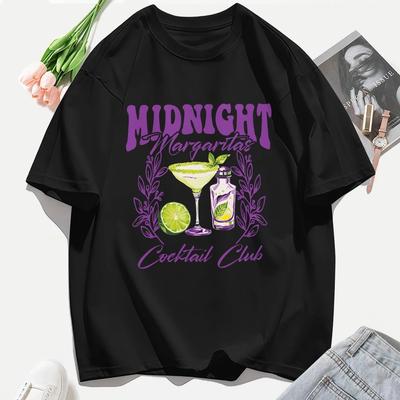 Midnight Margaret Cocktail Club Printed Women Tee Shirts AllMatch TShirt Casual ONeck Clothes Hip Hop Short Sleeve