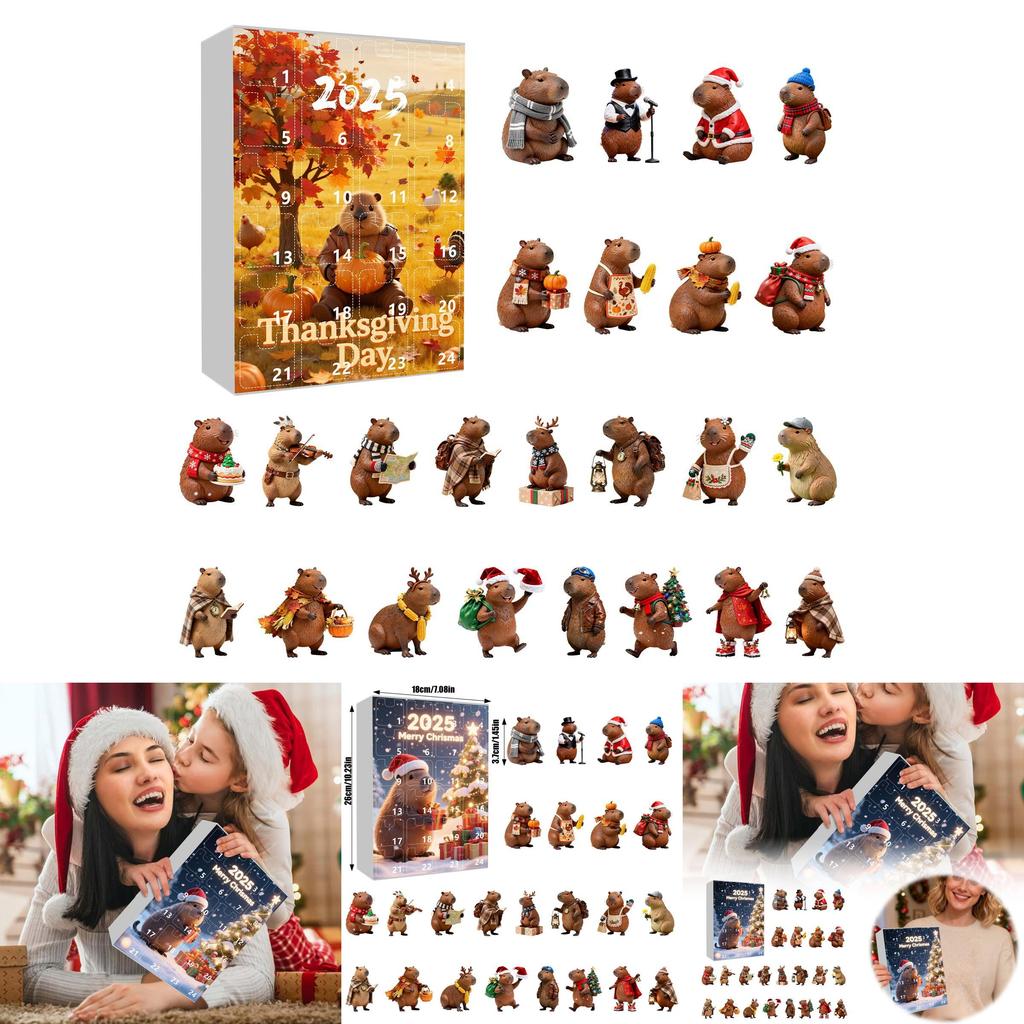 Christmas Countdown Series Marmot 24piece Acrylic Hanging Calendar For Seasonal Gift