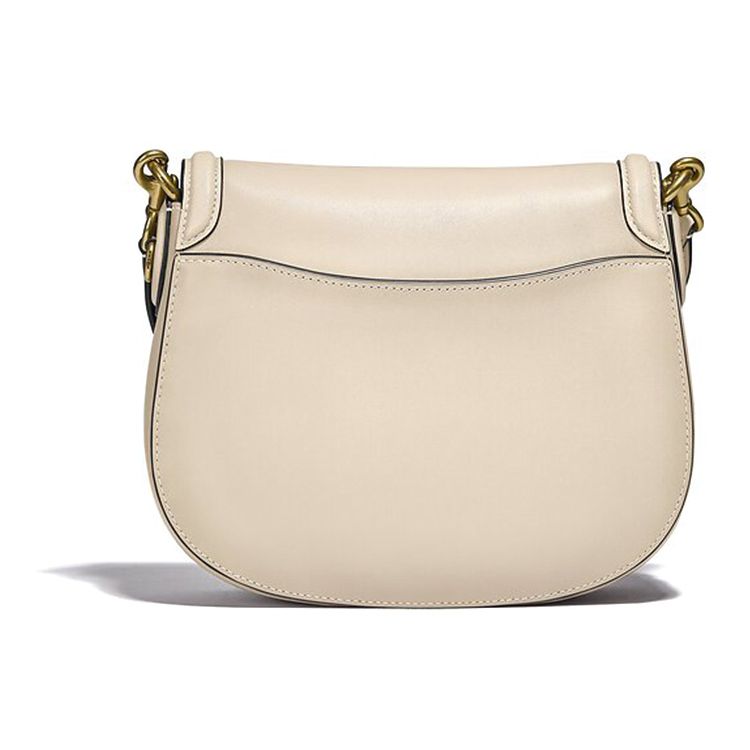 Coach Beat 23 Vintage Flap Leather Saddle Bag Women Shoulder Bag White C0749-B4IY