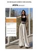 Women's Spring 2025 French-Style High-Waisted Wide-Leg Suit Pants