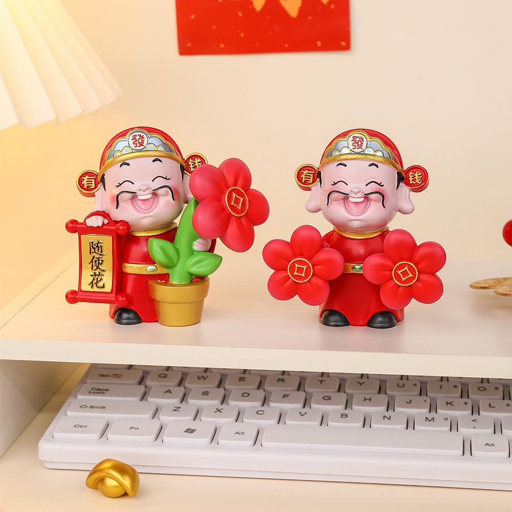 Feng Shui Wealth God Turning Fortune Resin Craft For Housewarming And Business Success
