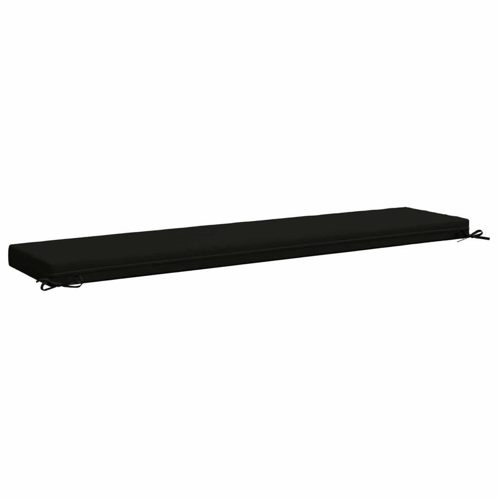 Bench Cushion SOEST 100percent  Polyester Black 200 x 40 x 8 cm