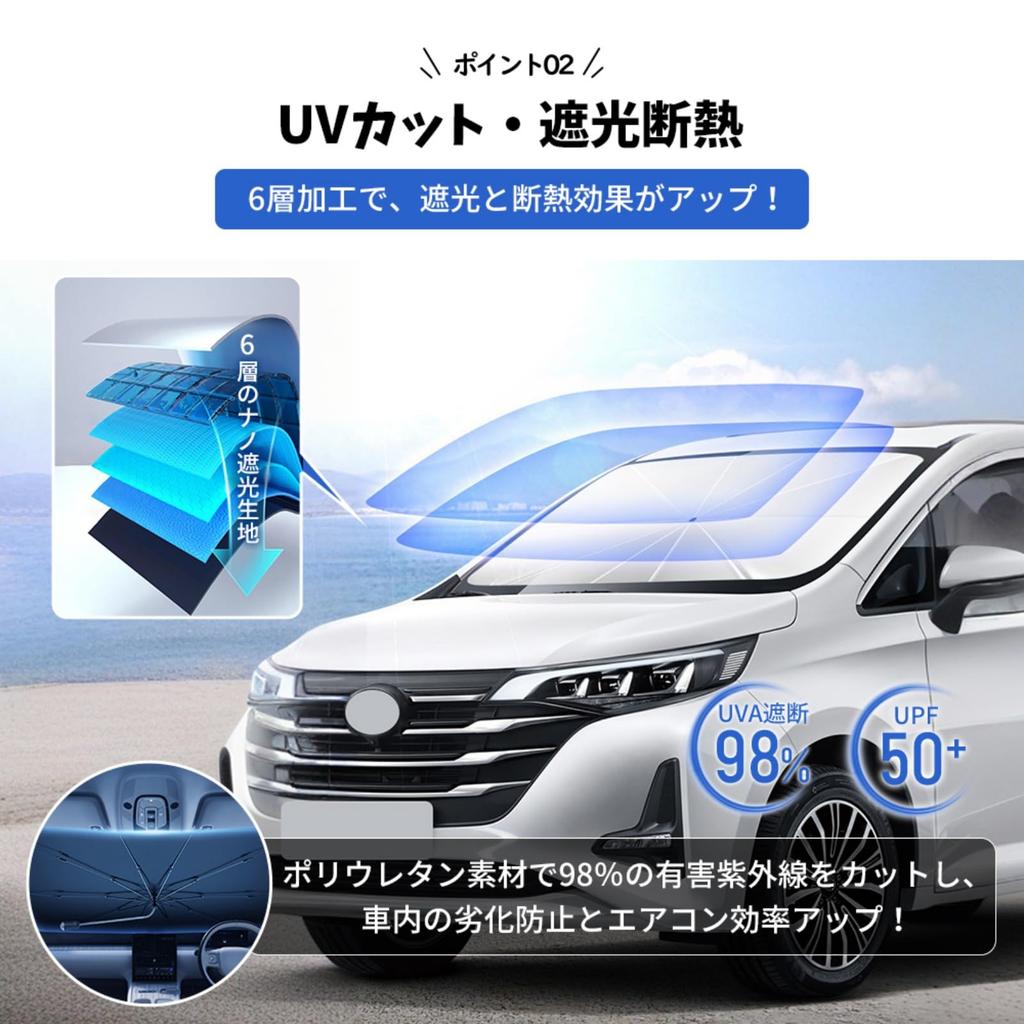 Yuyu Home Car Sunshade Front Innovative Powerful Shading Emergency Escape Hammer Car Sunshade Umbrella Type UV Protection Bendable Center Pole Glass