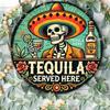 Tequila Servie Ici Panneau Mural en Métal Décor Rétro pour Bar Maison Pub Art en Tôle Vintage