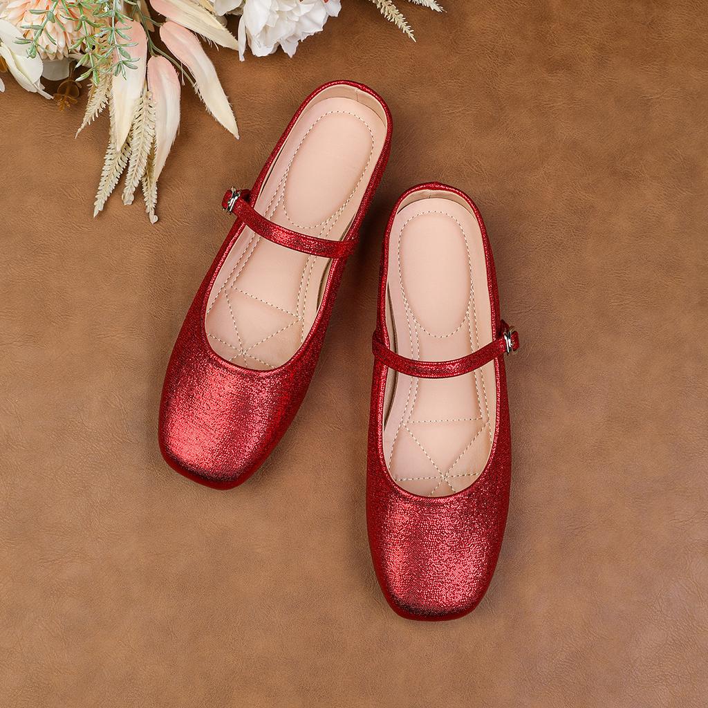 Fashion Flat Shoes for Women Spring and Summer 2025 New Solid Mary Jane Women's French Shallow Plus Size Women's Shoes Loafers Women
