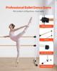 Ballet Barre, Double Beechwood Barre Bar for Home, Freestanding Portable Ballet Stretching Dance Bars, Height Adjustable Anti-Wobble Fitness Gym