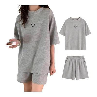 [Moerstar] Women's Loungewear 2-Piece Set T-shirt, Shorts, Short Sleeves, Tops, Shorts, Wide Shorts, Top and Bottom Set, Casual, Loose, Comfortable,