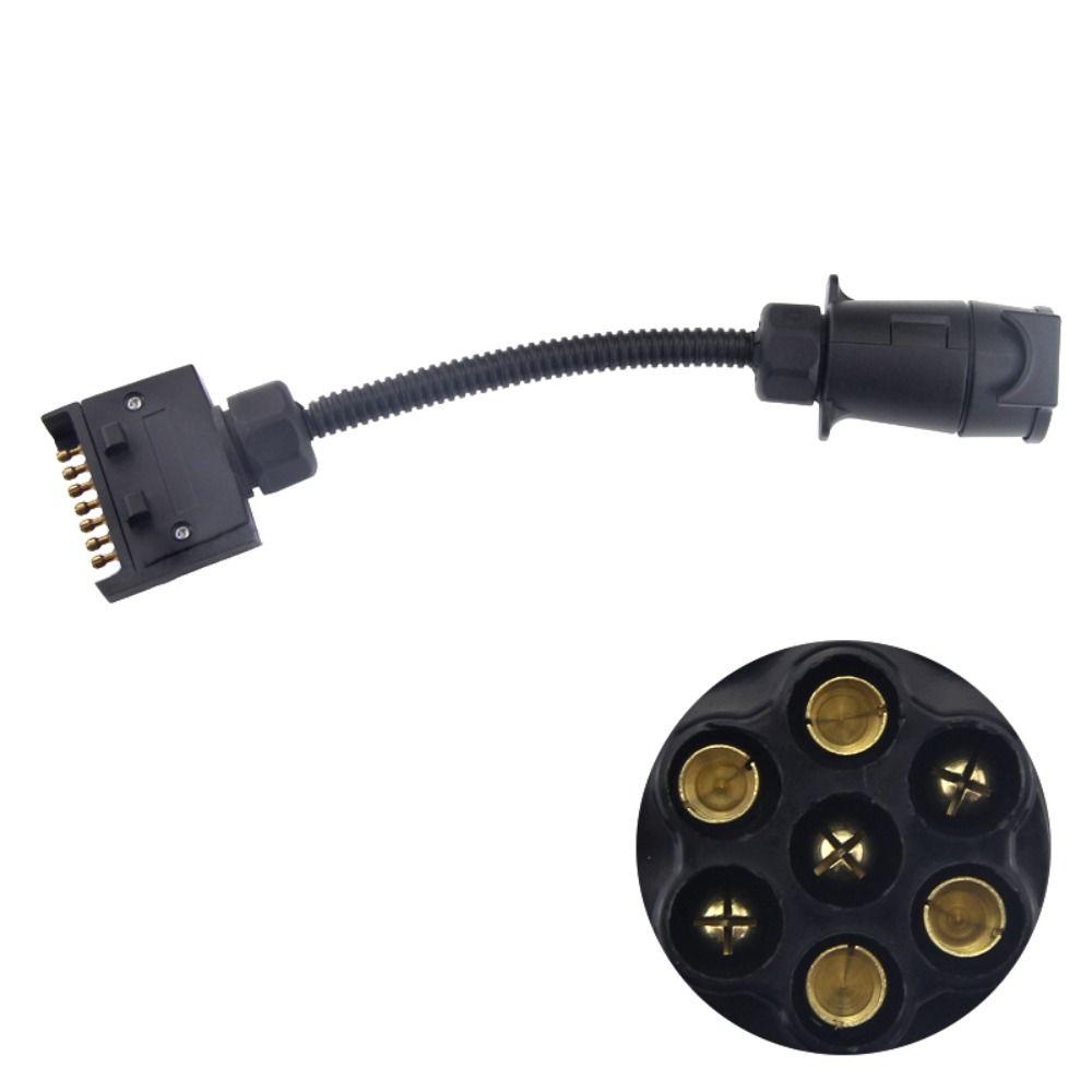 

RV Flat Male Plug To Large Round Female Camper Connector Durable Trailer Socket