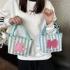 Süße Mini-Canvas-Tasche Koreanischer Stil Tragbare Damen-Handtasche Lunchtasche Cartoon Geldbeutel Kopfhörer-Aufbewahrungstaschen Lunchtasche