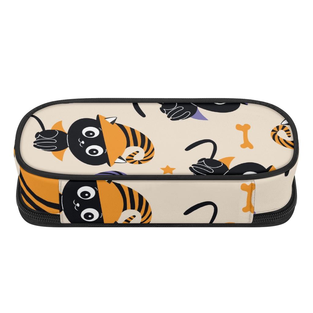 School Pencil Case Spacious Storage Smooth Zipper 300D Polyester with Main Compartment Mesh Pocket and Pen Slots for Students