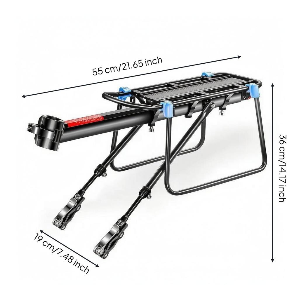 Bike Rack with Reflector Cylindrical Rear Luggage Carrier Sturdy