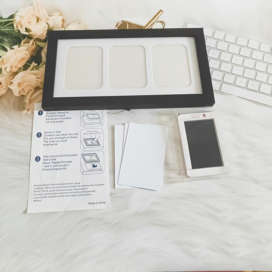 Pet Paw Print & Photo Frame Kit Clean-Touch Inkless Pad for Dogs & Cats Baby Hands Footprint Paw Keepsake Memory Display