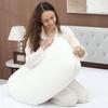 Viscoelastic Pillow 81x40 Cm Of Viscoelastic Foam With Ergonomic Design For Sleeping On Side And Back Cream