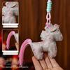 Chinese Style Fabric Horse Keychain Pendant for Students - Good Luck Charm for Exams