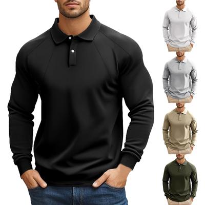 Men'S Fashionable Lapel Color Blocking Shirt Casual Long Sleeve Top