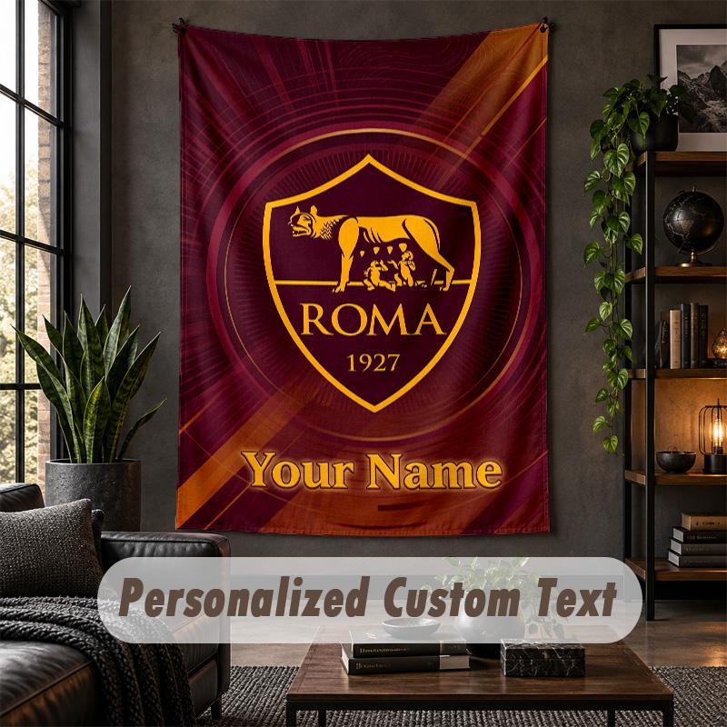 Wall Tapestry AS Roma Print Custom Name Text Wall Hanging Home Decor