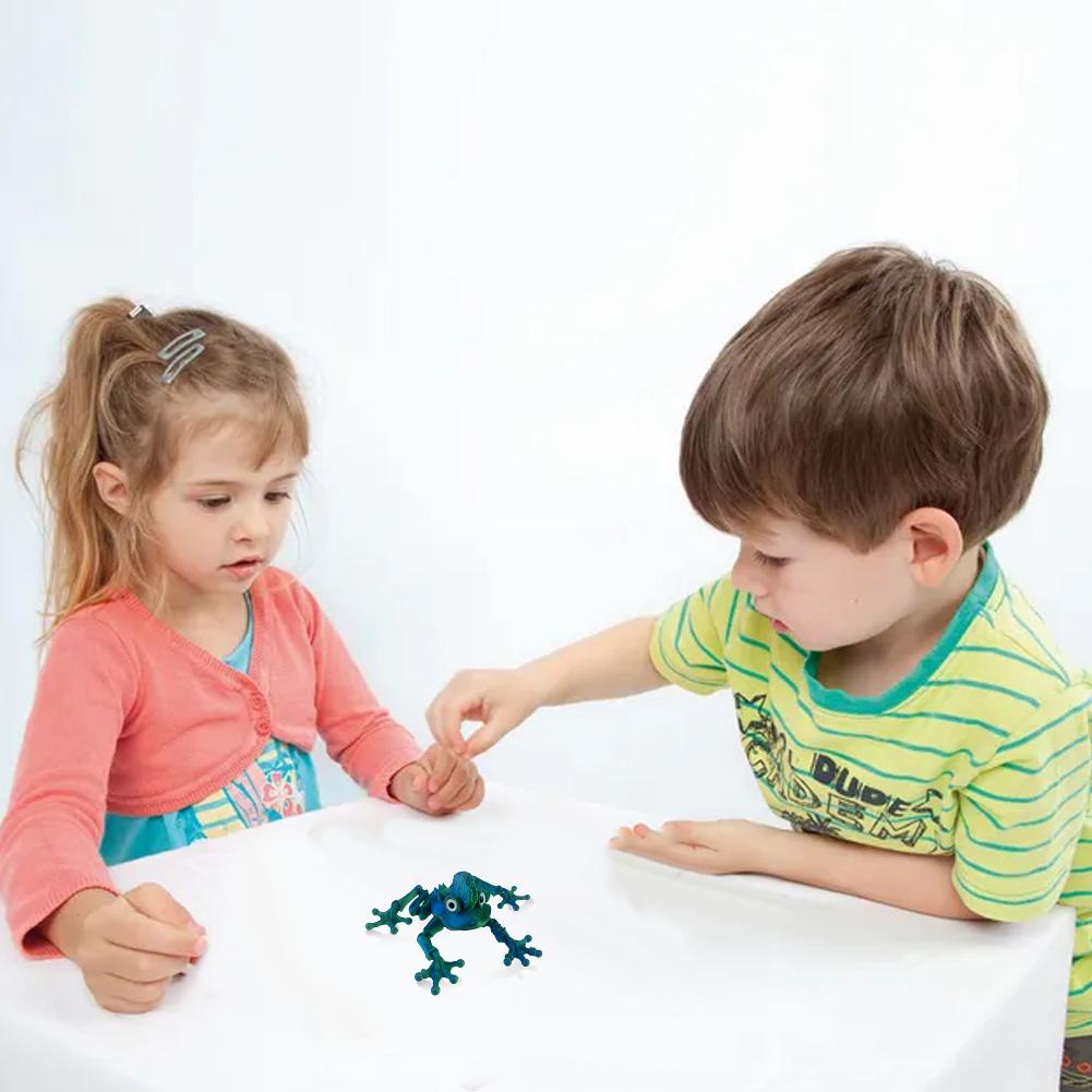 3D Printed Articulating Frog Figurine with Simulation Eyeball for Kids Adults