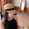 Elegant Bow Straw Cap Summer Equestrian Hat Ins Woven Straw Cap  Outdoor