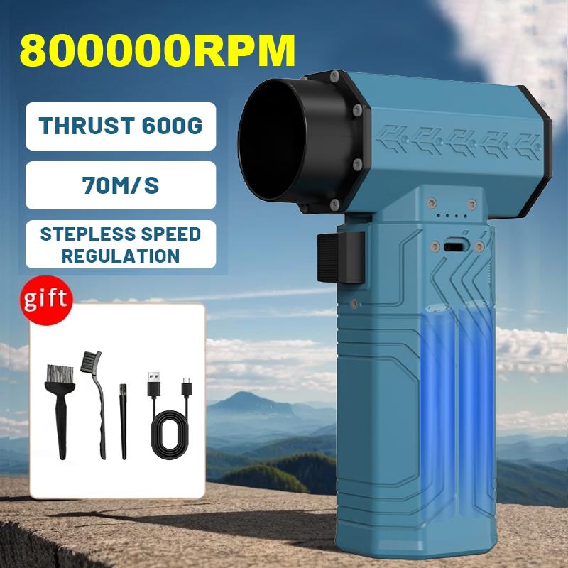 Violent Blower Portable Air Duster Handheld Mini Turbo Jet Fan 80000RPM Powerful air Blower 600g Thrust Stepless Speed Turbo Fan