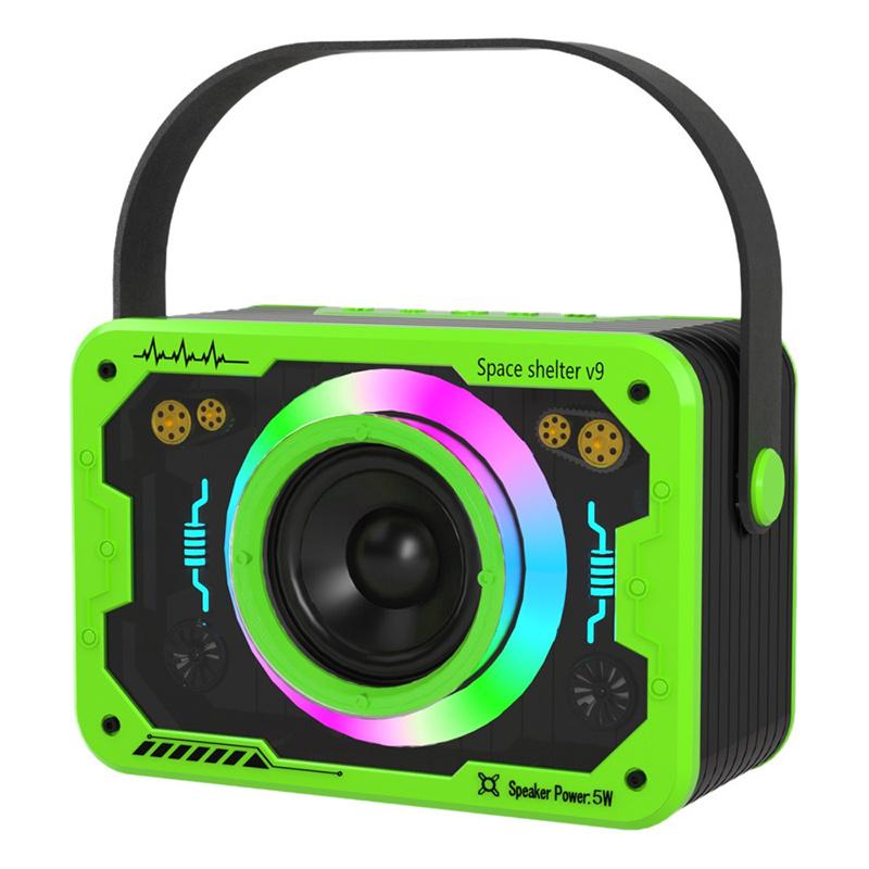 Transparent Mecha Rgb Light Bluetooth Speaker, All-In-One Portable Speaker With Disco Lights, Supports Aux/Usb/Tf For Home Party