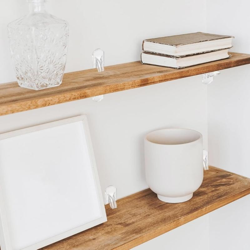 60pcs Plastic Shelf Brackets Compatibility with 3/4 In Thick Boards for Cabinet Shelves Features 5mm Diameter Holes
