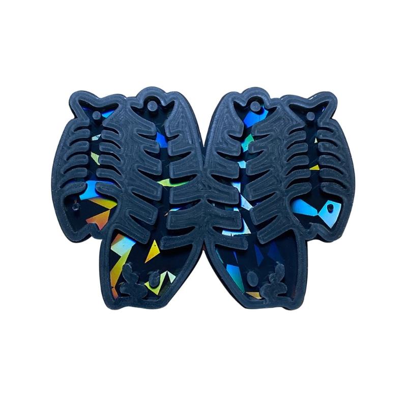 Jewelry Casting Mold Fishbone Silicone Mold Holographic Resin Mold for DIY Wind Chime Halloween Ornament Pendant